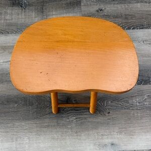NEVCO Vintage Wooden Stool in Warm Honey Orange